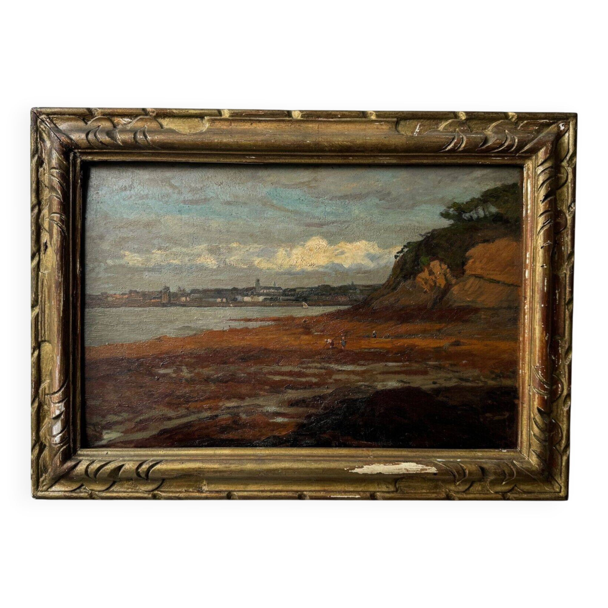 Oil panel Priory of Dinard Saint-Servan-sur-Mer René Sergent 1921