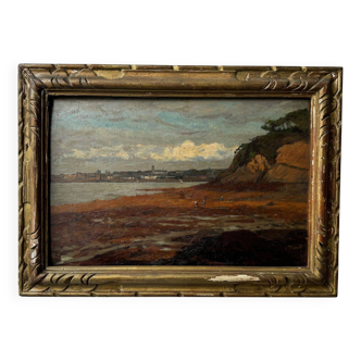 Oil panel Priory of Dinard Saint-Servan-sur-Mer René Sergent 1921