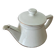 Antique Aluminite Teapot FRUGIER White & Silver Ceramic Vintage