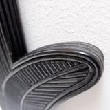 Large Vivai del Sud wall mirror in black lacquered bamboo - 1970s