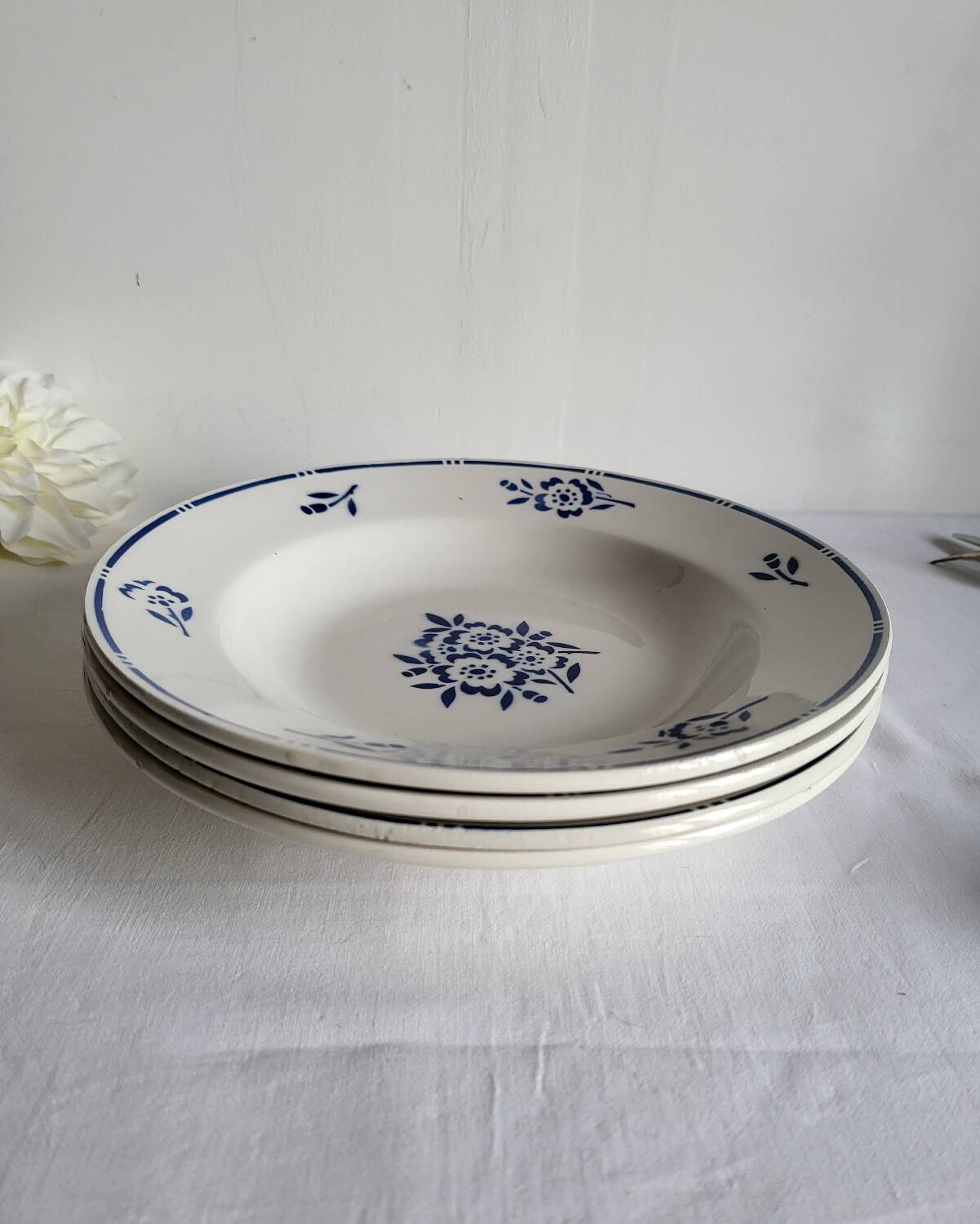 4 Deep Plates in earthenware Moulin des Loups & Hamage model Lucien