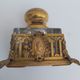 Bronze and crystal inkwell nineteenth Louis XVI and Marie-Antoinette medallion