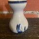 Antique DELFT Vase White Ceramic Blue Decor Vintage Mill #D573