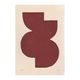 Abstract painting on paper, dark red illustration signed Eawy.
