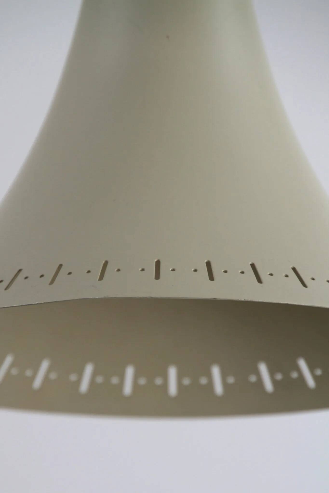 Light Grey Metal Pendant Lamp – Diabolo Shape, Scandinavia, 1960s