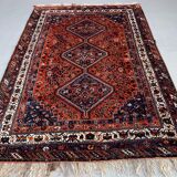 Antique tribal rug 320x220 cm wool oriental hand made carpet red, brown, blue