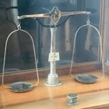 Apothecary trebuchet scale in wooden chest