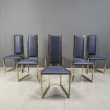 Vintage brass dining chairs set of 6 - 1970s