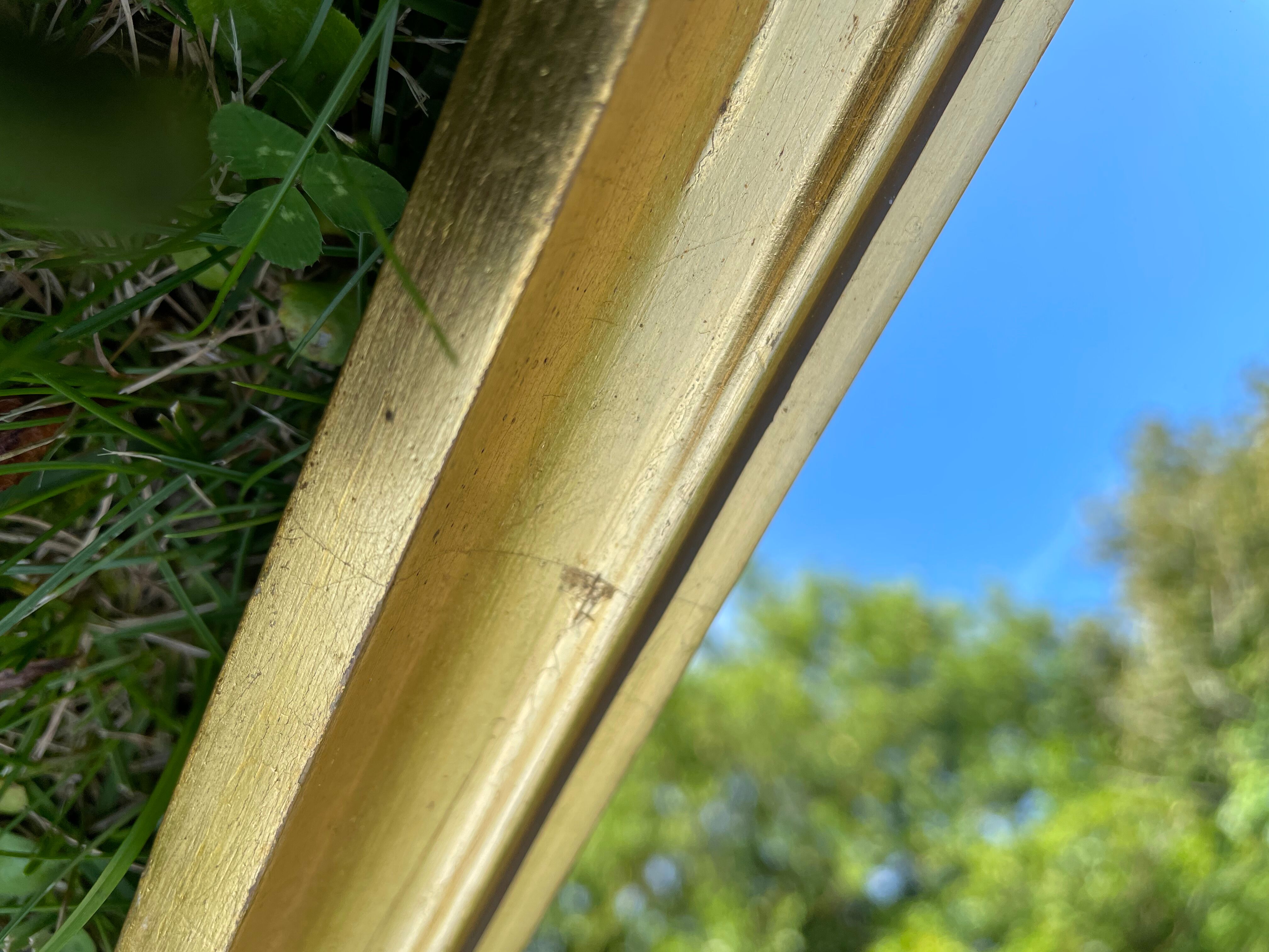 Vintage rectangular mirror in gilded wood h49 xl35