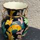 Amphora vase in glazed ceramic vintage vallauris fish motifs
