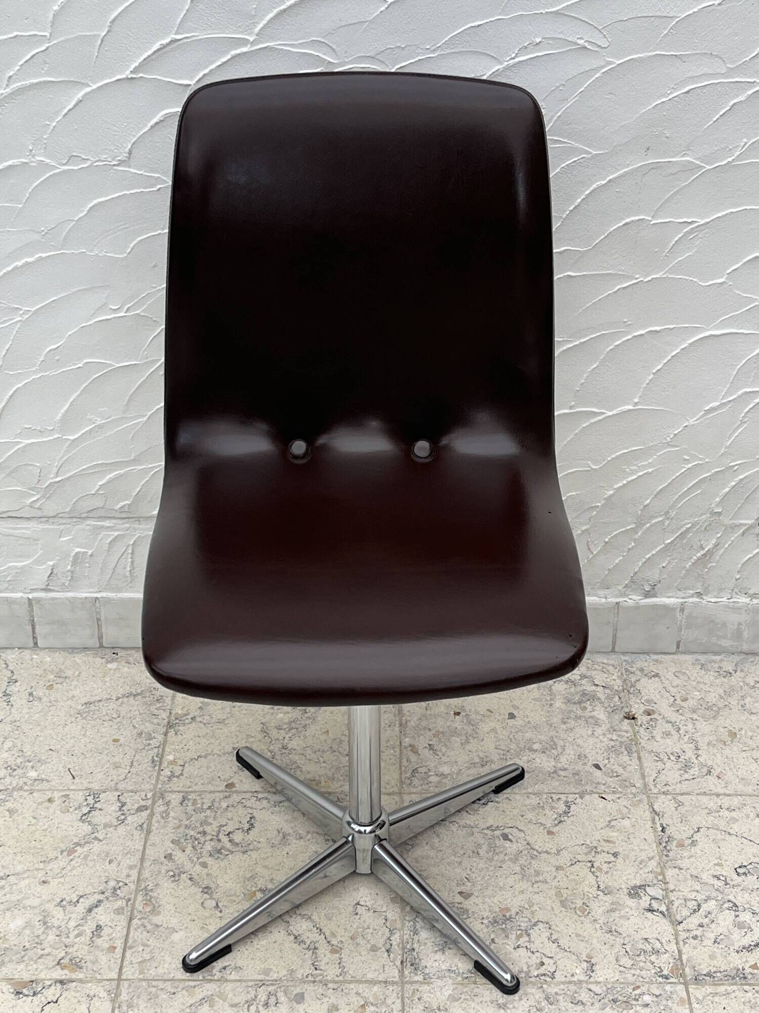 Space Age Swivel Chair Chocolate Brown Skai
