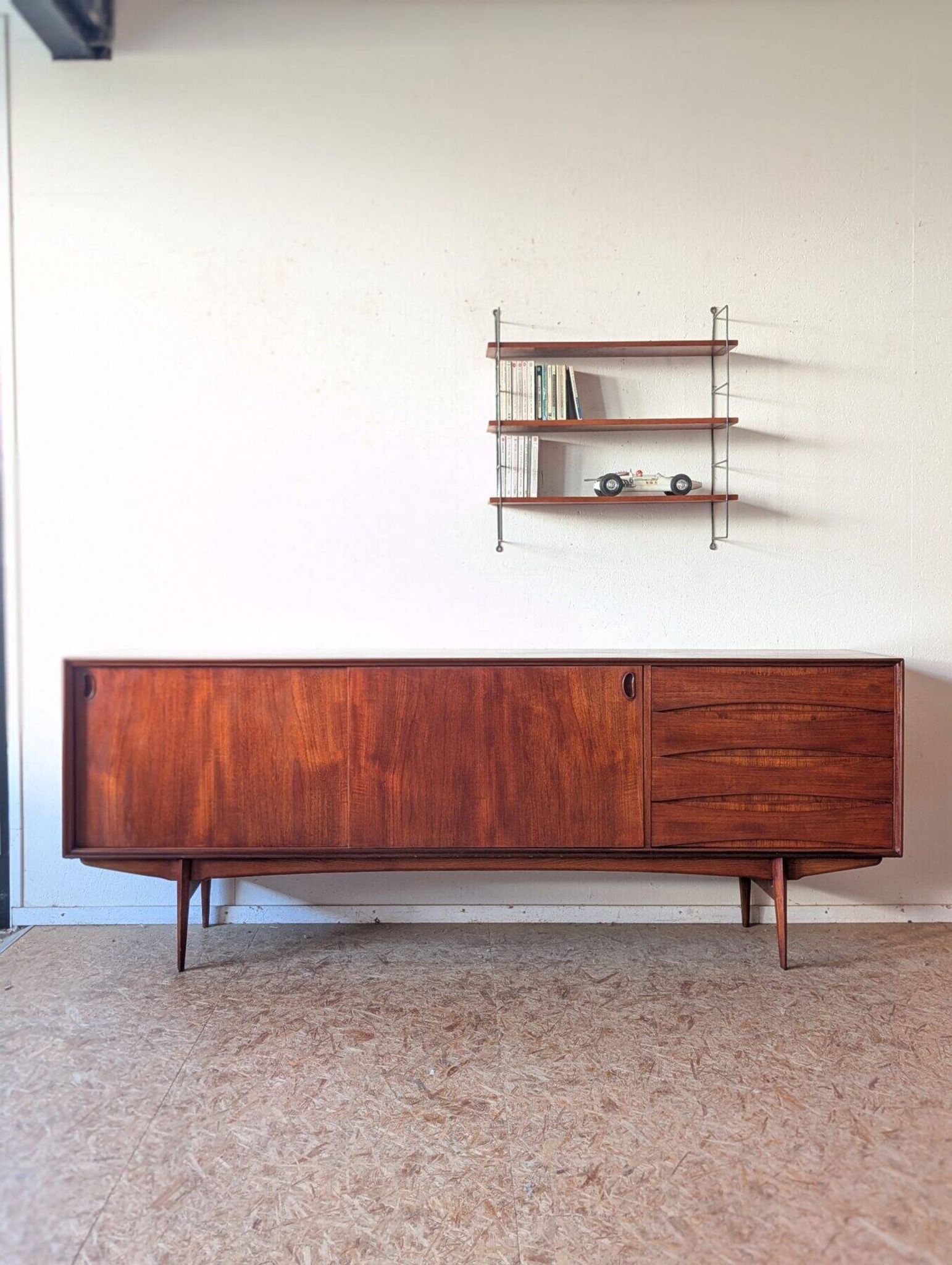 Teak enfilade "Paola" by Oswald Vermaercke published by V-Form, 1950s/60s.