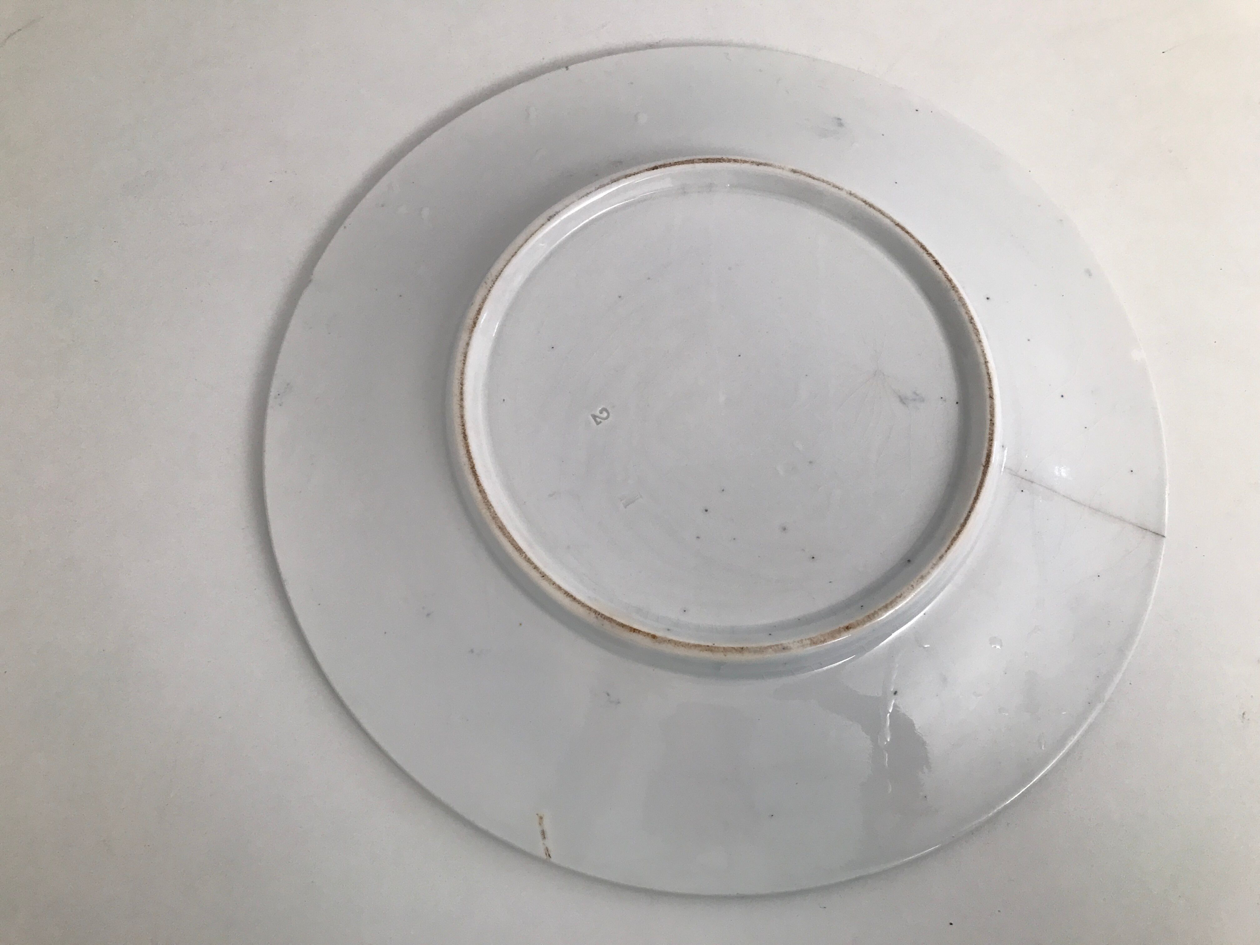 Blue and white ceramic plate