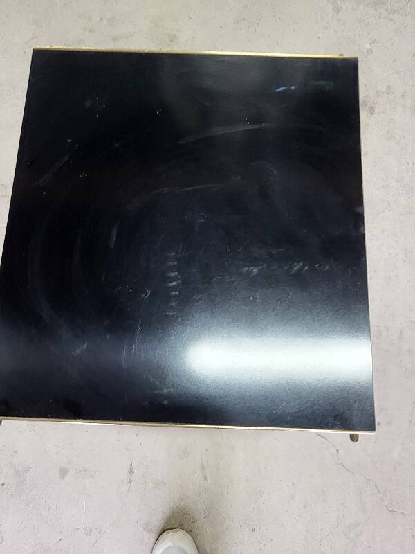 Small 2-tier metal and wooden stand 1960