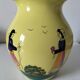 Quimper Henriot Vase – Rare mixed decoration (D.301 + monochrome) on a yellow background
