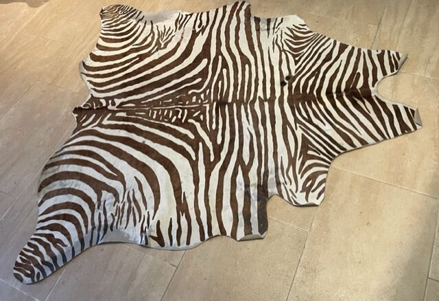 Vintage carpet zebra print cowhide