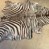 Vintage carpet zebra print cowhide