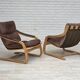 1970s, Swedish design by Åke Fribytter, armchair, leather, bentwood.