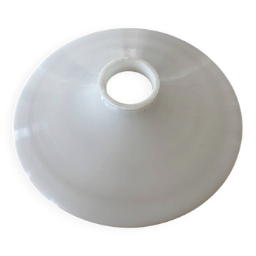 Vintage bell lampshade for suspension in white opaline.