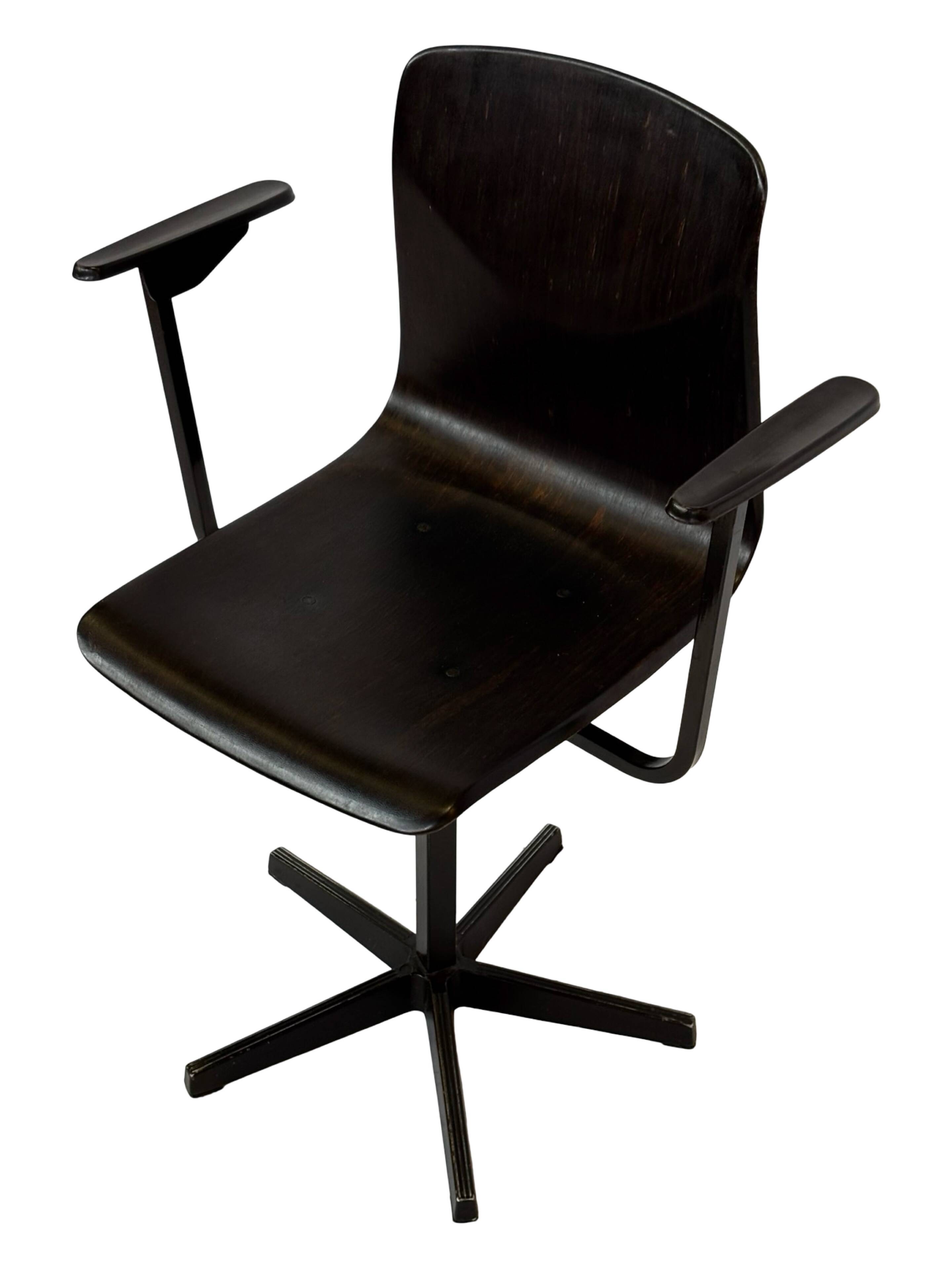 Vintage Galvanitas Pagholz school chair work with armrests dutch design