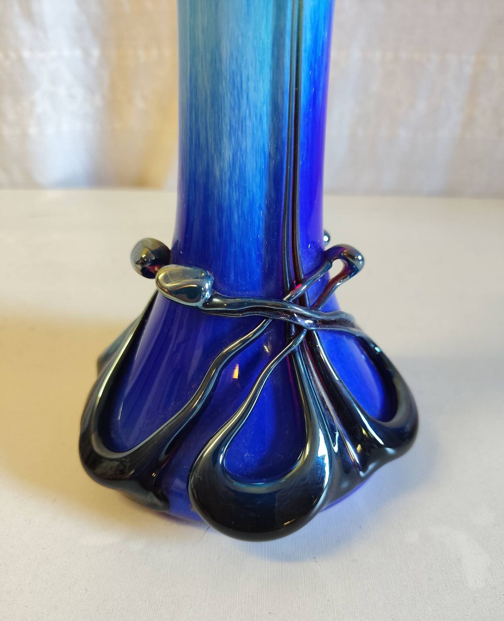 Art Nouveau vase in Biot glass by J.M. OPERTO - mid 20th century