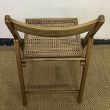 Vintage wooden and cane folding chair