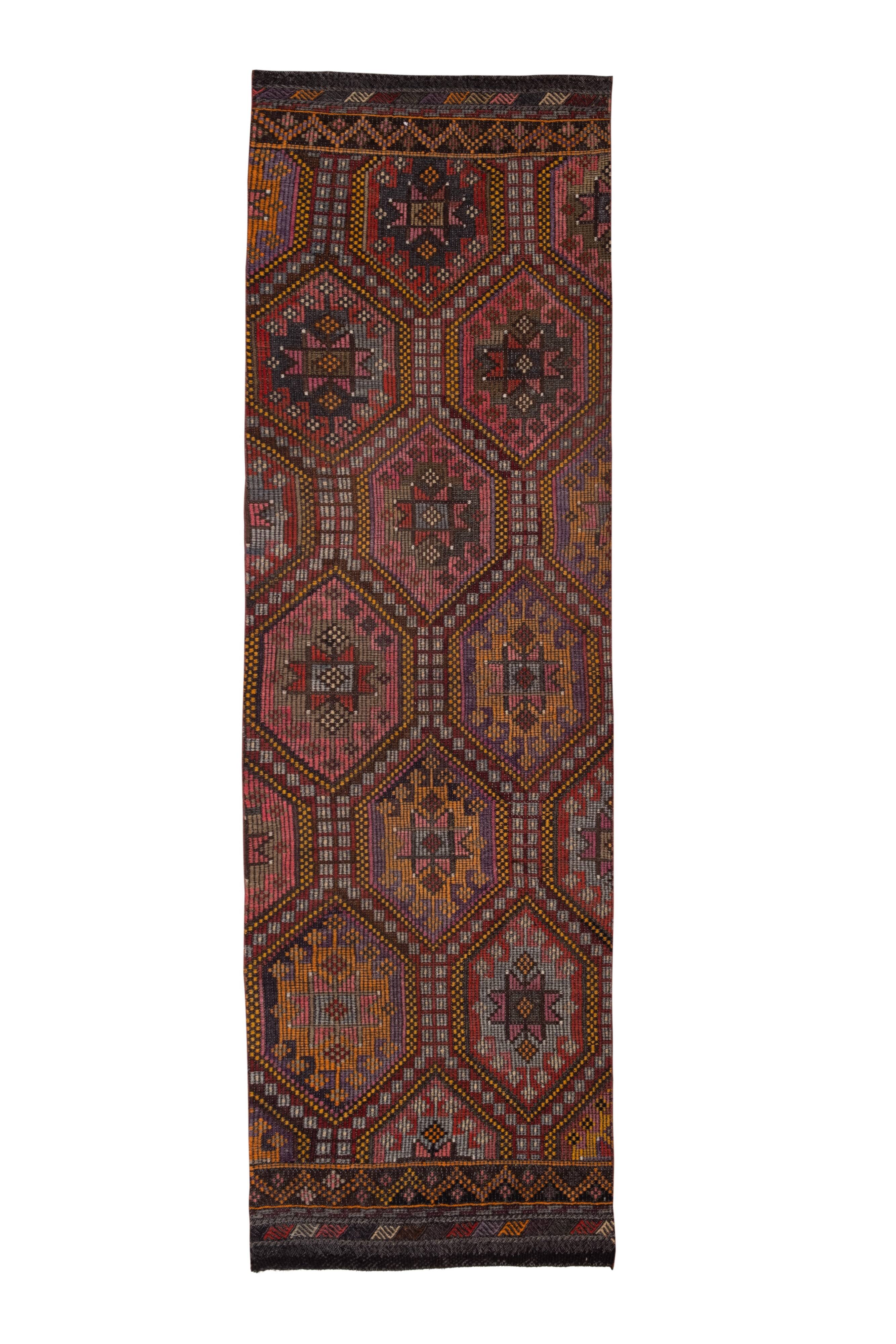 Hallway Kilim Runner Rug Vintage Handmade Cottage Decor Kitchen Rug 2'11" x 9'5"