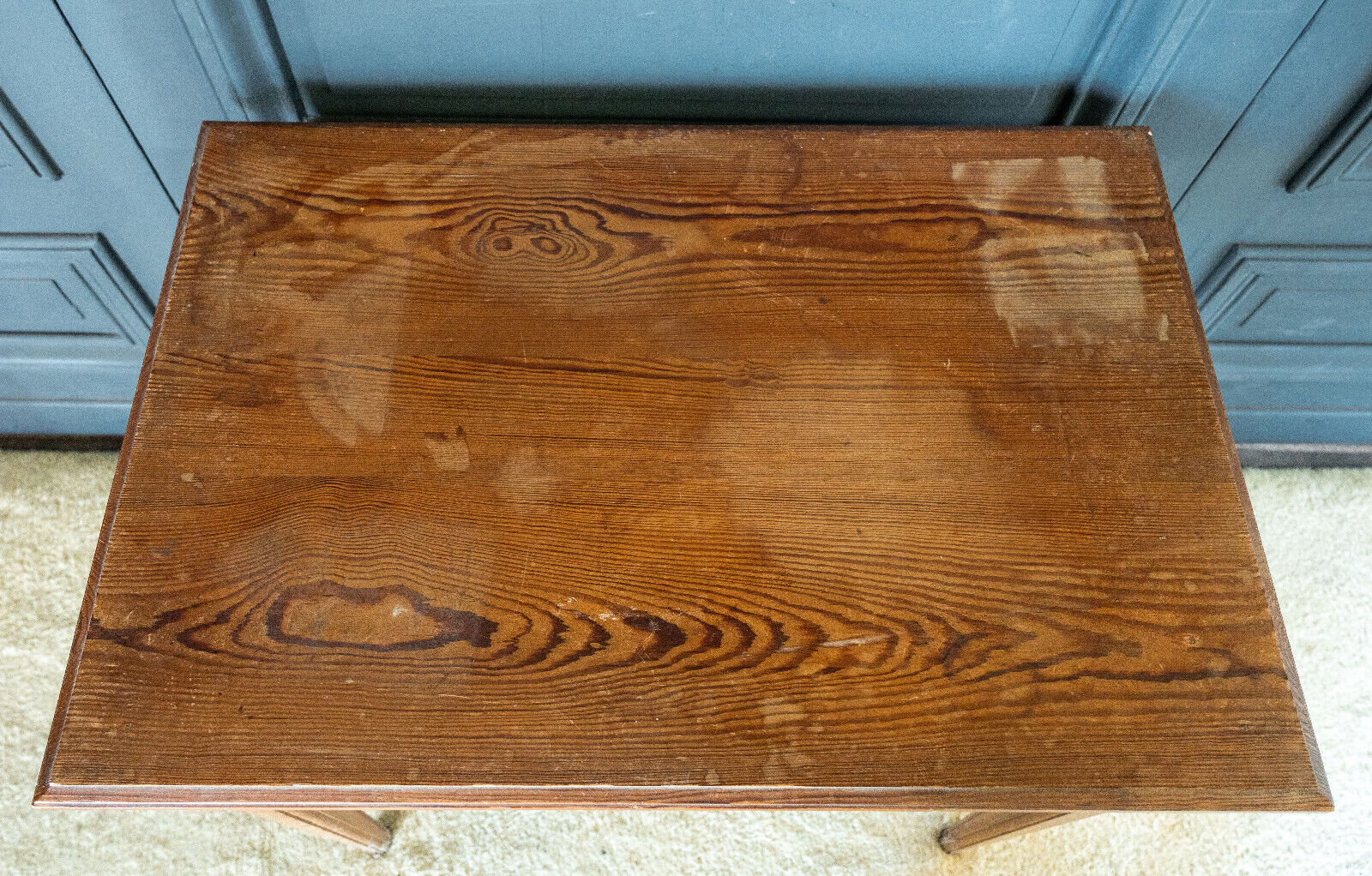 Parisian table pitchpin desk 1 drawer 1900