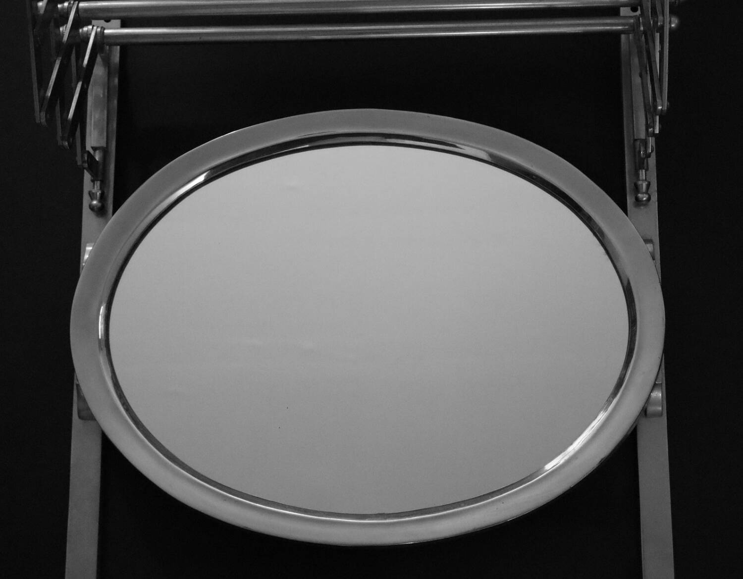 Antique Metal Train Coat Rack with Mirror French Luggage Rack