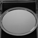 Antique Metal Train Coat Rack with Mirror French Luggage Rack