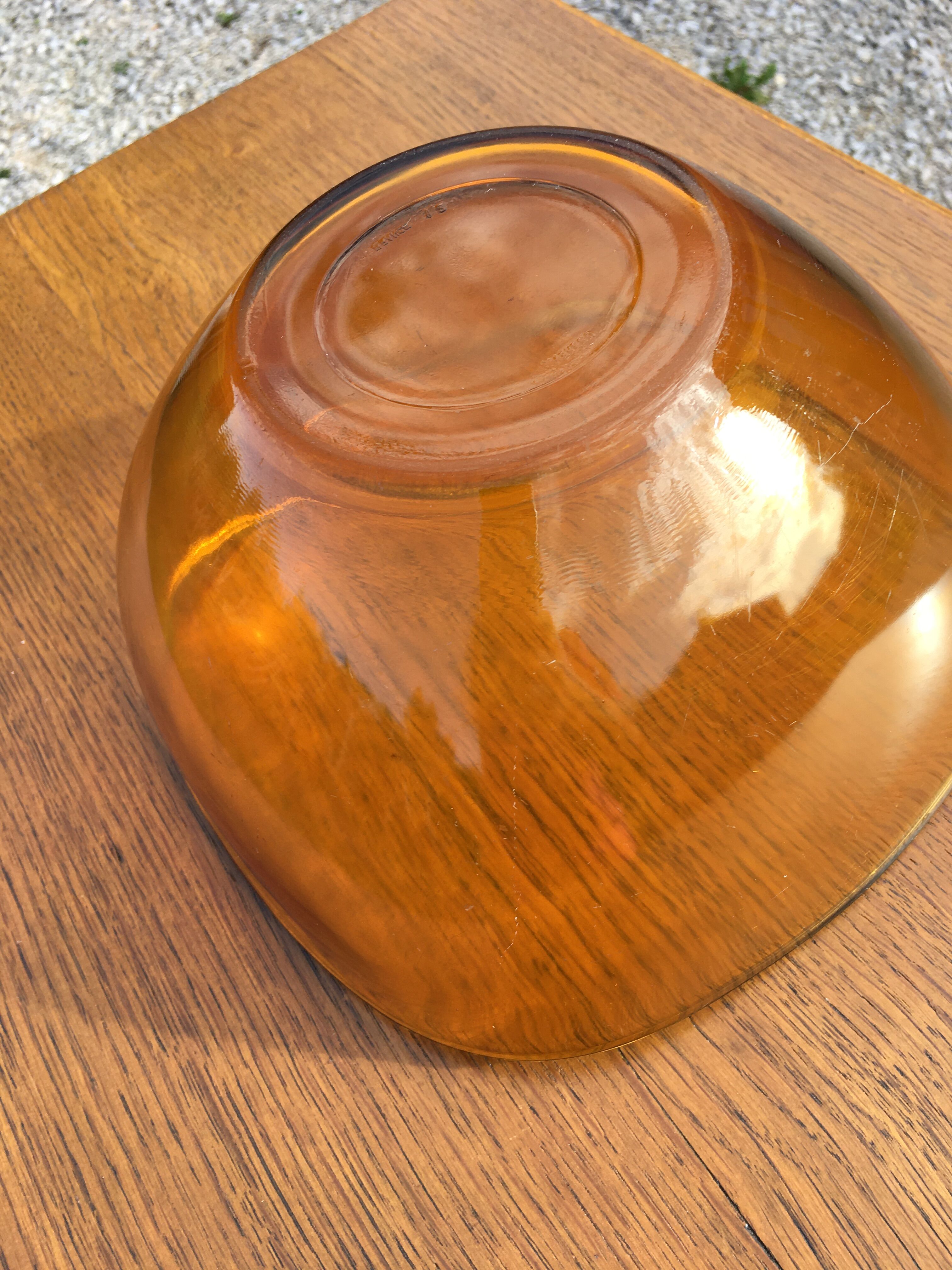 Saladier vintage en verre jaune