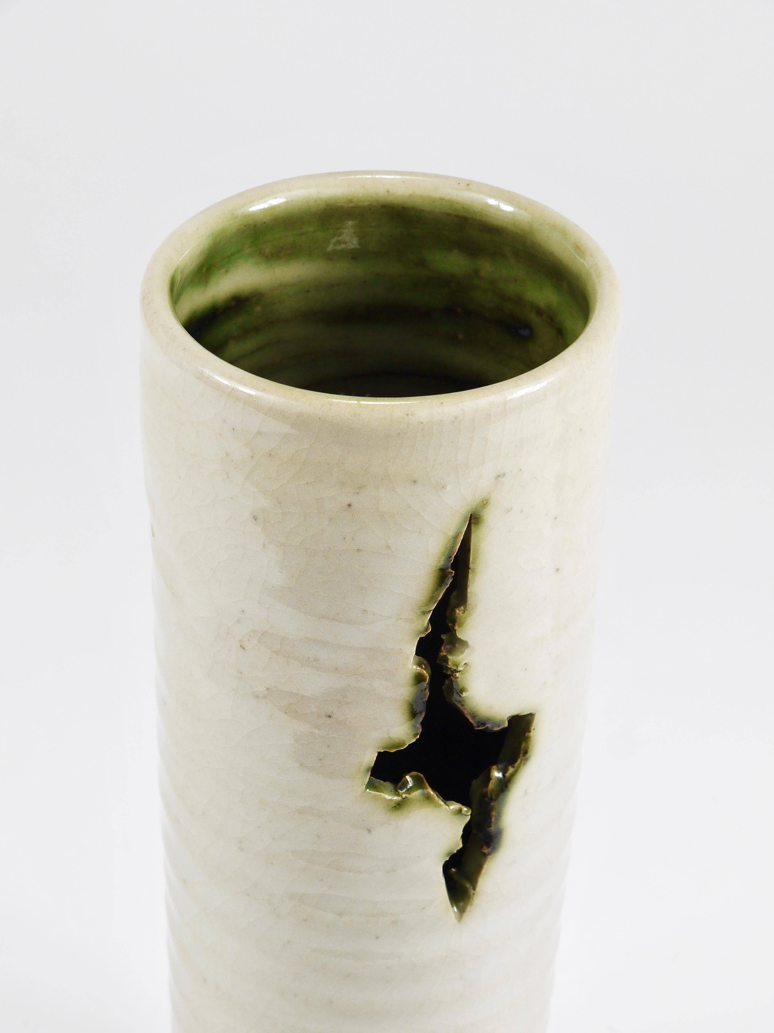 Piet Knepper 3 studio vases in ceramic by Mobach, Netherlands, 1970s