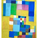 Tableau abstrait jaune