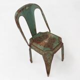 Set of 4 Vintage green Model A Chairs from Tolix, France, 1950s