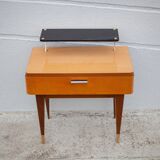 Vintage bedside table, wooden nightstand with shelf, side table, end table, 50's