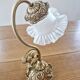 Art Nouveau bedside lamp in bronze with a tulip shape.