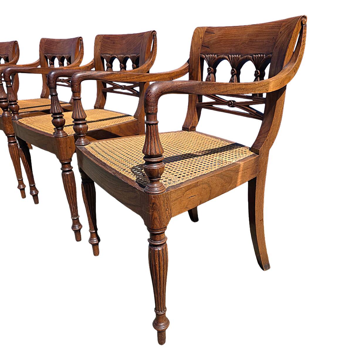 Antique Dutch East Indies Colonial Armchairs, around 1900