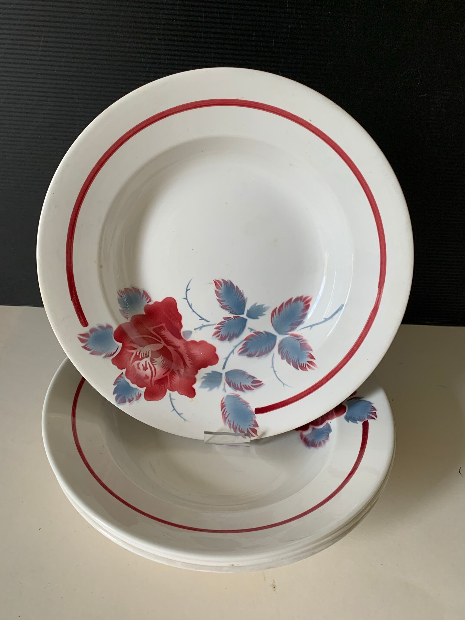 4 Digoin earthenware plates