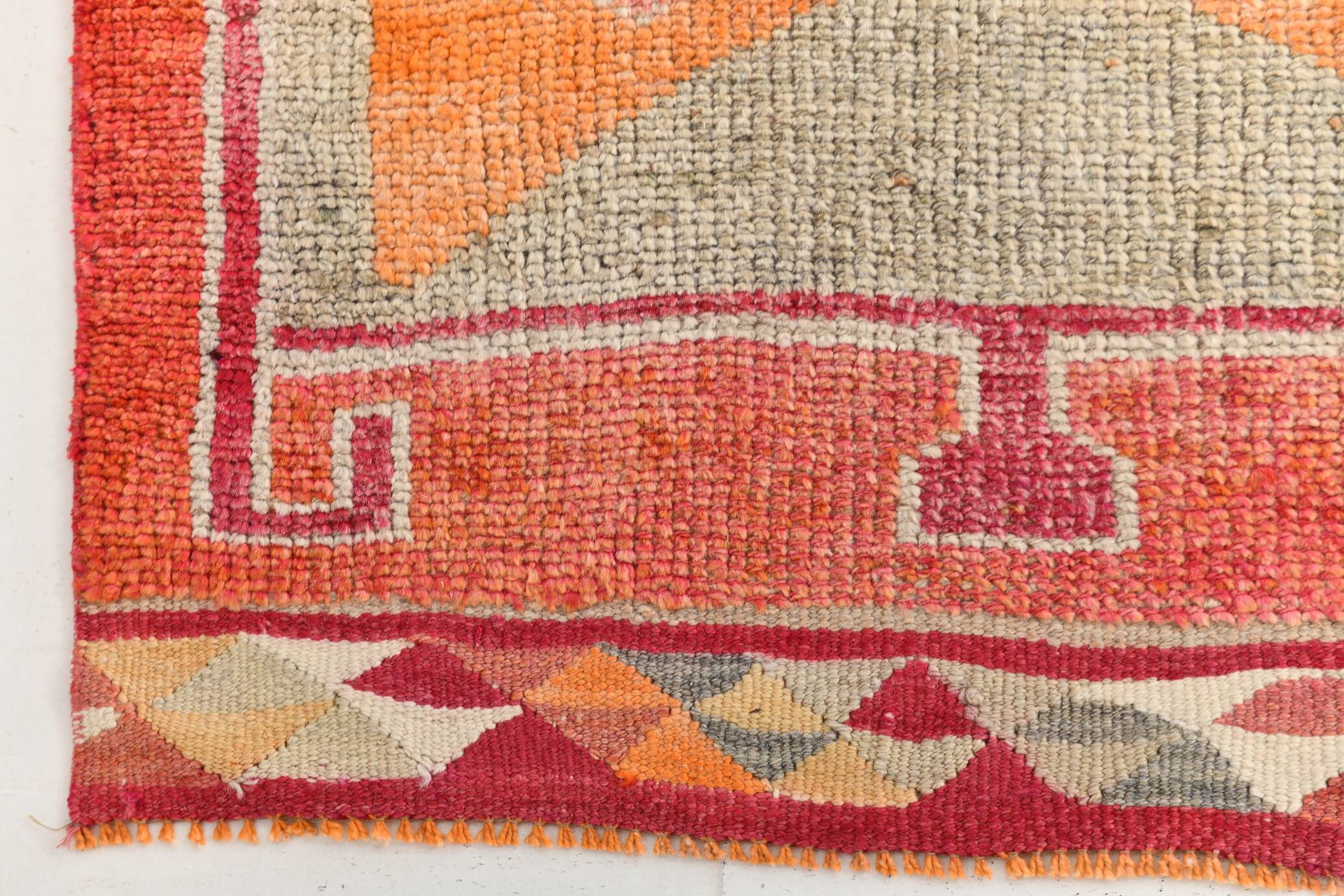 Runner Kilim Anatolien Vintage – Motifs Géométriques, Tissé Main, 96x352 Cm