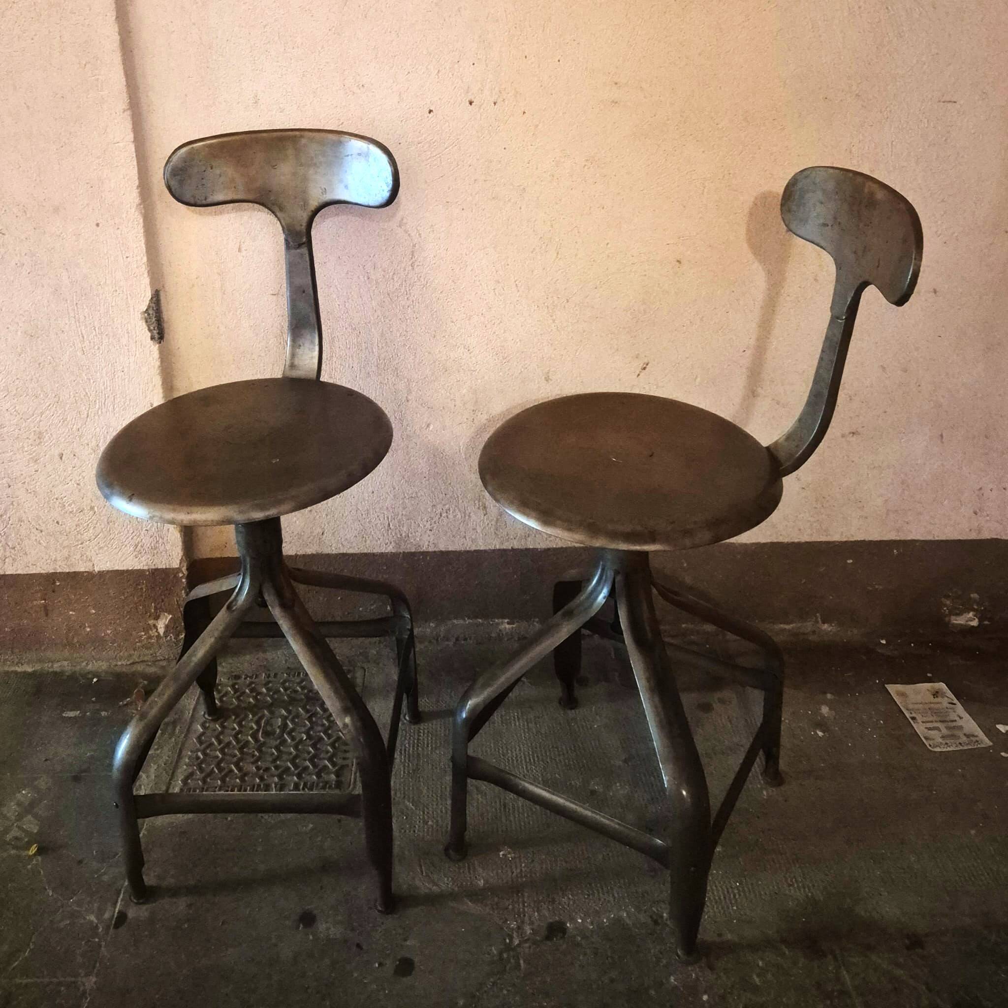 Vintage adjustable chairs/stools, Edition Nicolle, around 1960.