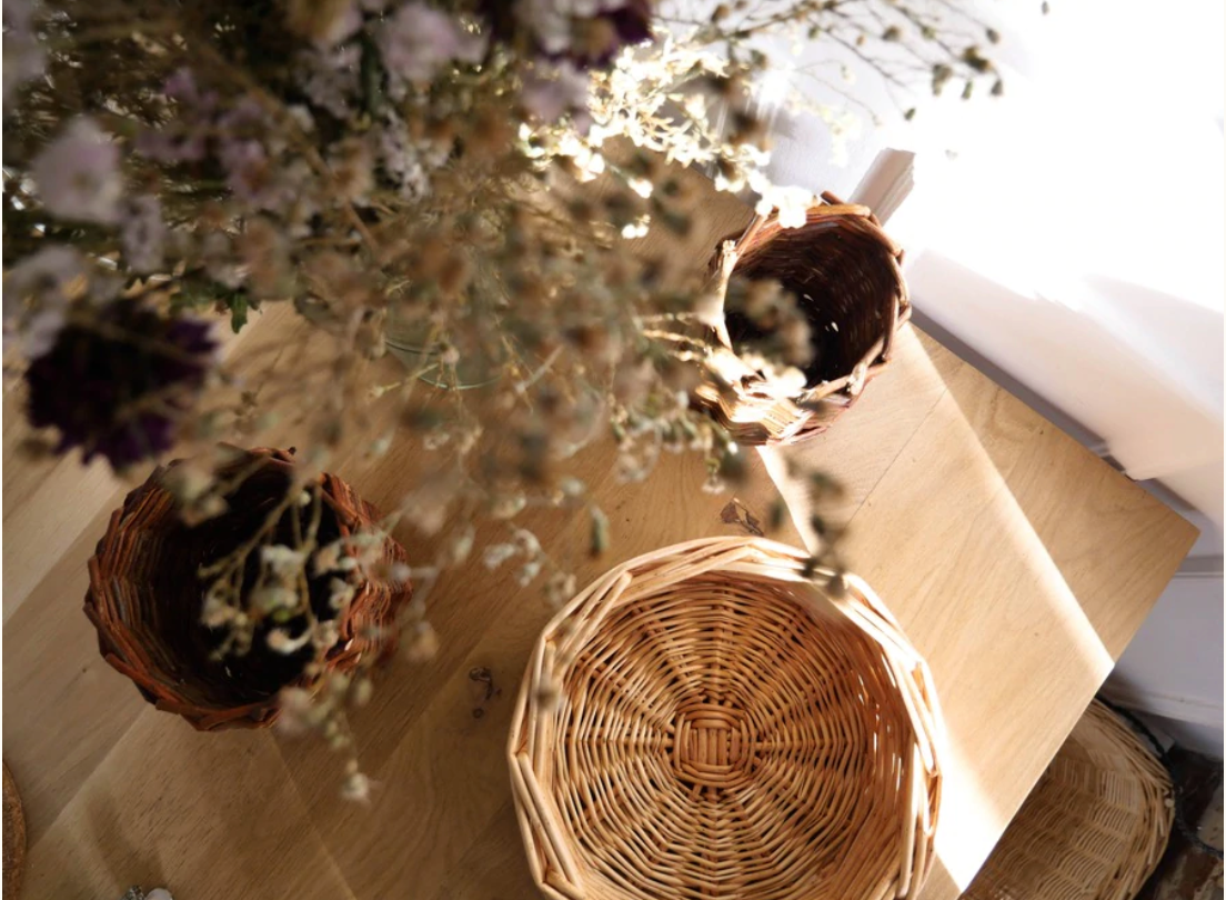 Natural basket wicker blond