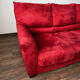 Vintage 3 Seat Red Velour Sofa, Ikea 1990s