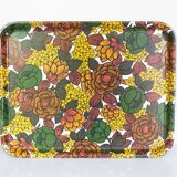 Vintage serving tray with flowers