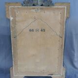 Glass or golden mirror of old fireplace 67x100cm pediment with chimeras