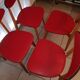 Set of 4 Vintage Chairs – 50s/60s Design – Red Faux Leather – Stackable