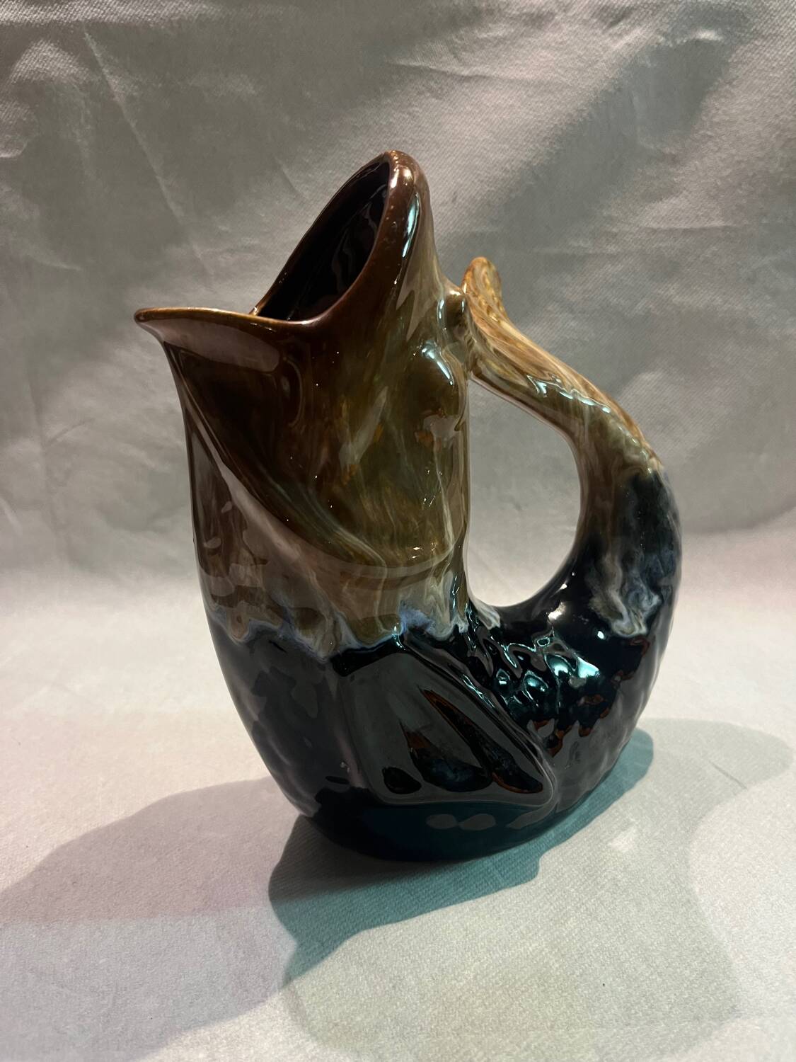 Fish pitcher signed Le Pouliguen