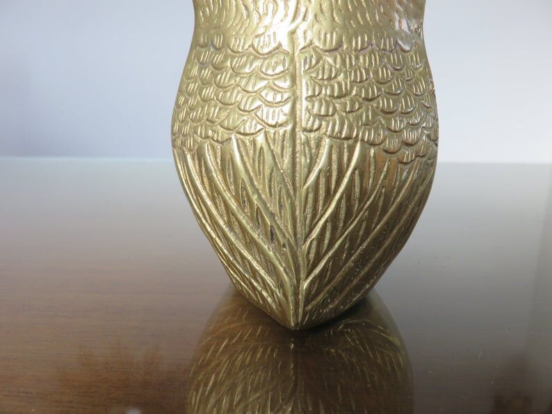 Owl, 70s golden brass owl