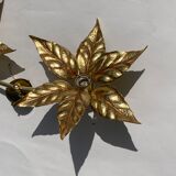 Hollywood regency brass floral wall sconce by Willy Daro