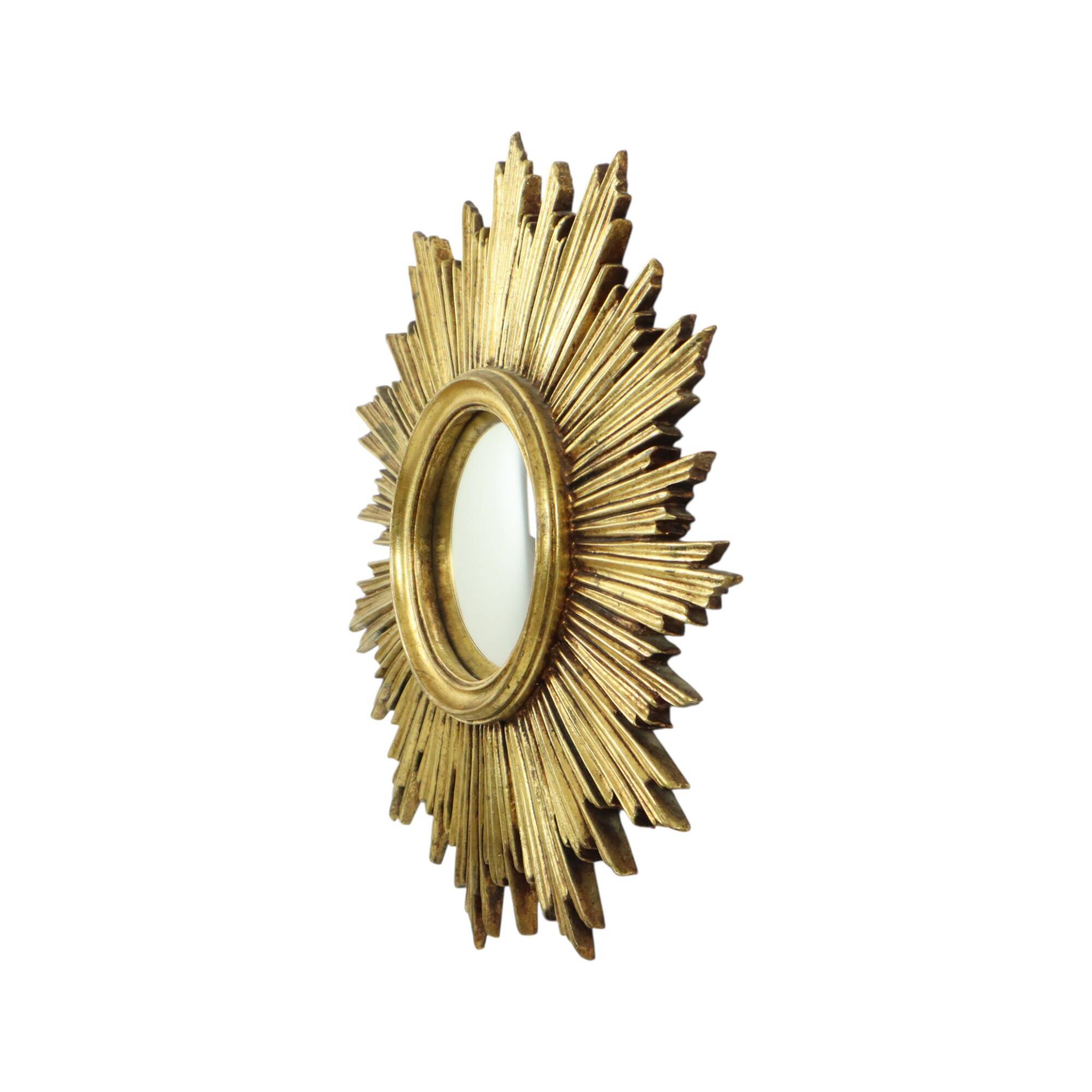 Vintage Sunburst Mirror Sun Mirror Gold Leaf Sixties 42cm