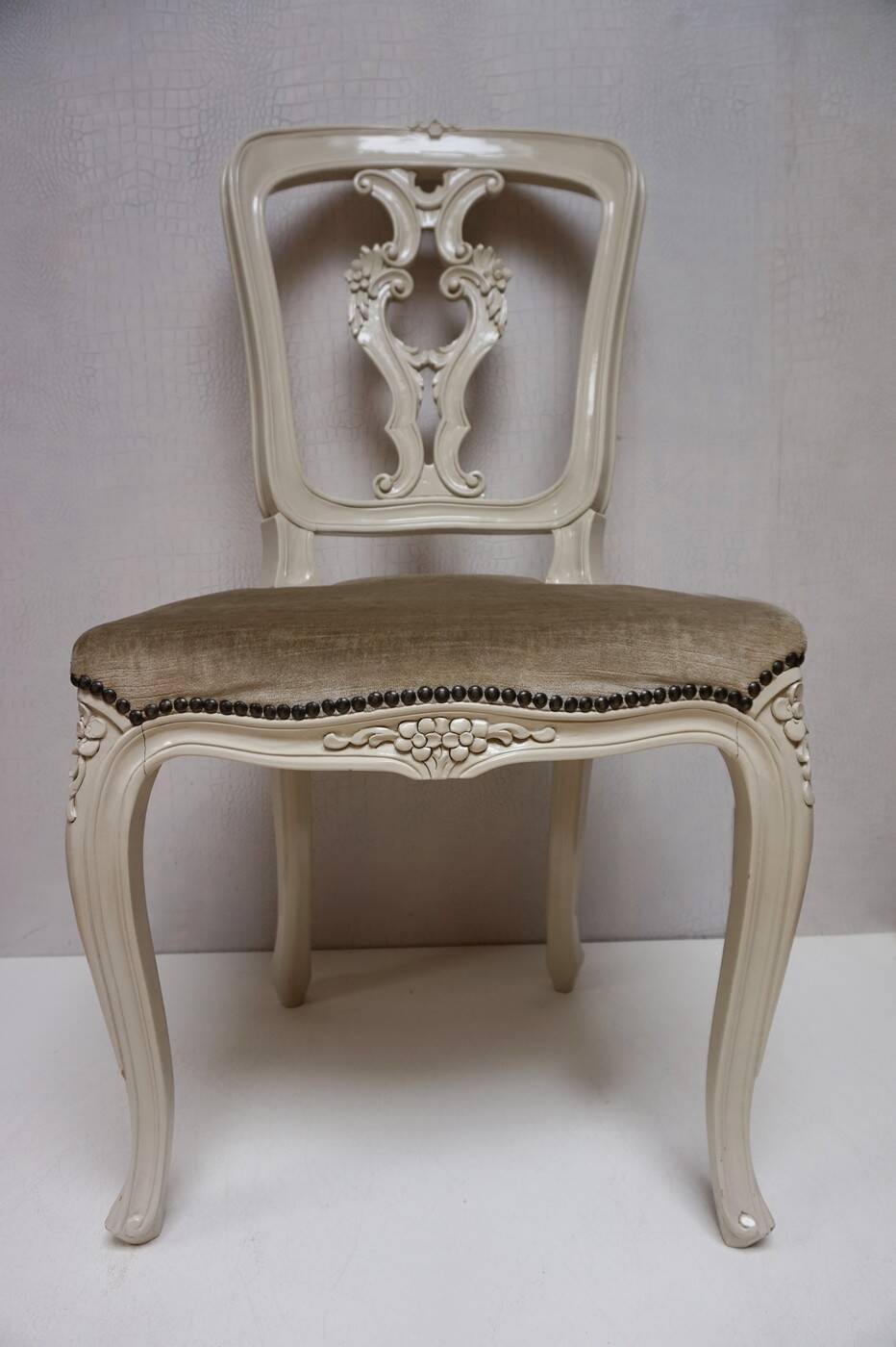 Louis XV Baroque Style Lacquered Chairs, Set of 2